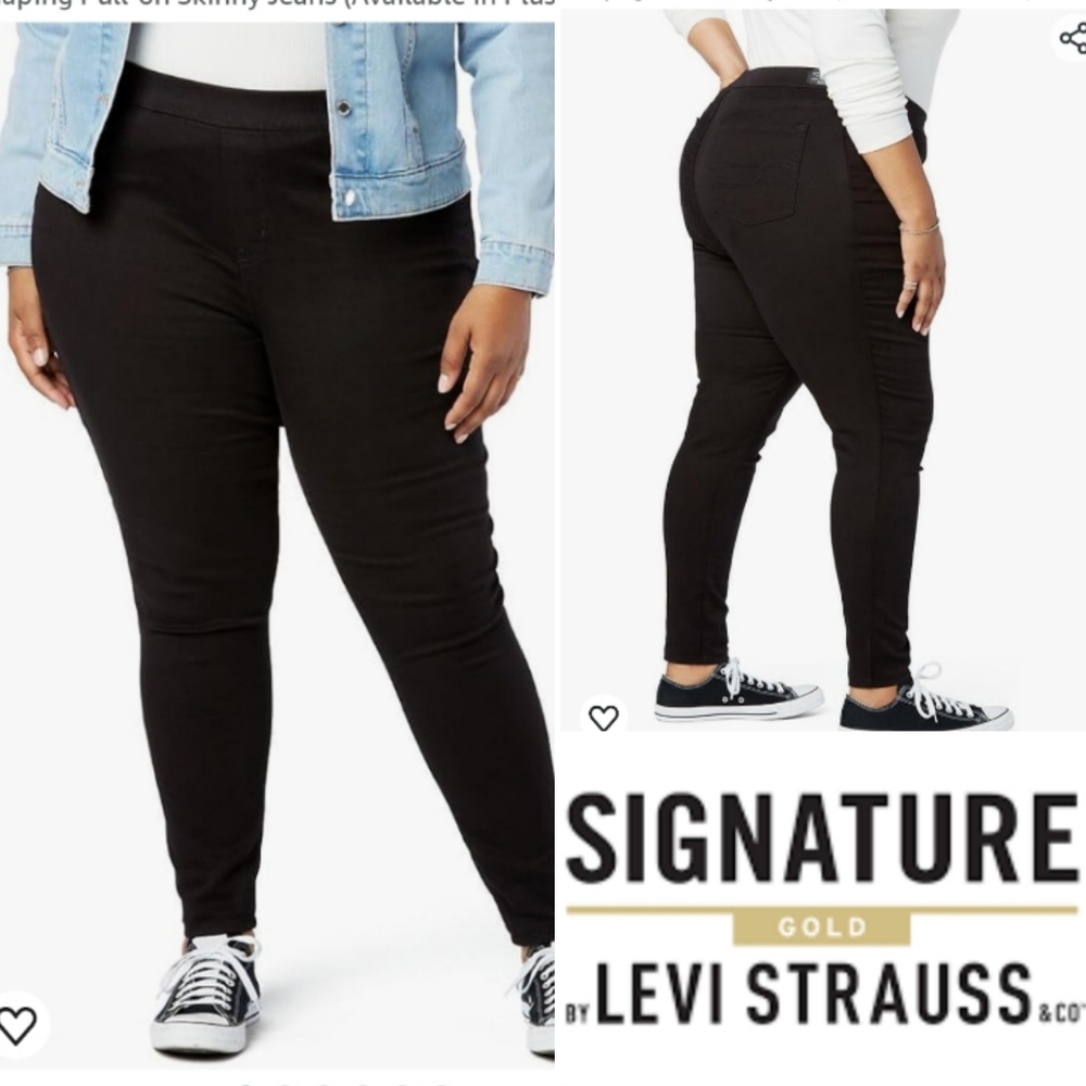 Levi's Totally Shaping Pull On Skinny Jeans Black 27" inseam